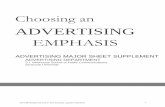 ADVERTISING EMPHASIS · approved by your Advertising faculty adviser, the Advertising Department chairperson, and the Newhouse Undergraduate Advising and Records Office by April 1