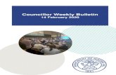 Councillor Weekly Bulletin - Councillor Weekly Bulletin 14 February 2020 Councillor Weekly Bulletin