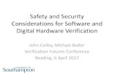 Safety and Security Considerations for Software and ... · Safety and Security Considerations for Software and Digital Hardware Verification ... •NIST 800-160 (2016) Systems Security