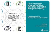 From Information Governance (IG) to Enterprise Information ... IG to EIM... · From Information Governance (IG) to ... Background EIM Governance Alignment EIM Program Operational