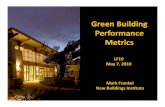 Green Building Performance Metrics - New Buildings Institutenewbuildings.org/sites/default/files/Green... · Green Building Performance Metrics ... PfPerformance GlGoals and Outcomes