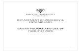 DEPARTMENT OF ZOOLOGY & ENTOMOLOGY SAFETY POLICIES … · 1.1. INTRODUCTION The Department of Zoology & Entomology is committed to ensuring the ongoing health and safety of all staff