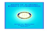 STATE OF ALABAMA ETHICS COMMISSIONethics.alabama.gov/news/2011EthicsCommAnnRpt.pdfPage 4 Ethics Commission Annual Report PURPOSE, POWERS AND DUTIES The Alabama Ethics Commission was