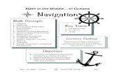 Math in the Middle of Oceans Navigation · these islands. Many shipwrecks were caused by poor navigation skills - captains thought they were someplace else than where they actually