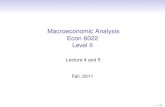Macroeconomic Analysis Econ 6022 Level II · A framework for analysis of business cycles 2/40 Cycles and Growth in the U.S. 3/40 Stylized Business Cycles 4/40 Trend vs. Cycles ...