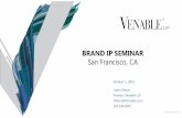 BRAND IP SEMINAR - Venable LLP · 2015. 10. 1. · – Key Things to Consider Before Entering Litigation Involving Your Brand (D. Ellis, K. Culp) – Protecting Design Elements in