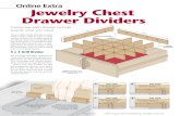 Online Extra Jewelry Chest Drawer Dividers · Online Extra Jewelry Chest Drawer Dividers G CROSS SECTION END VIEW PART NAMES #8 x 1!/4" Fh woodscrew NOTE: This Typical Plywood endgrain