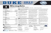  · 4 Memphis September 22, 2012 • 6 p.m. • ESPN3 Durham, N.C. • Wallace Wade Stadium (33,941 • Natural grass) DUKE VS. MEMPHIS BLUE DEVILS BY THE NUMBERS 9 — Total passes