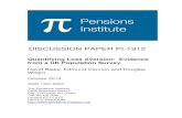 DISCUSSION PAPER PI-1912 - Pensions InstituteDISCUSSION PAPER PI-1912 Quantifying Loss Aversion: Evidence from a UK Population Survey David Blake, Edmund Cannon and Douglas Wright.