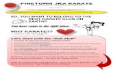 SO, YOU WANT TO BELONG TO THE BEST KARATE CLUB ON … · Training: Karate and Conditioning Drills The 3 building blocks of karate training are basics (karate technique), kata (sequence