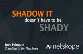 doesn’t have to be SHADY - OWASP · SHADY Joey Peloquin Standing in for Netskope. Cloud app revenue explosion 2. Cloud app projects double in 12 months 3 First&Half& Second&Half&