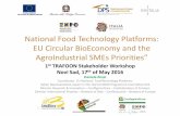 National Food Technology Platforms: EU Circular BioEconomy ... · Coordinator EU National FoodTechnology Platforms Italian Representative expert in the Horizon2020 Programme Committee
