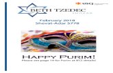 Happy Purim! - BETH TZEDEC Congregation · 2018. 1. 29. · Happy Purim! \Please see page 19 for Purim at BTZ details! Friday February 2nd Candle Lighting: 5:11pm TORAH: YITRO Shabbat