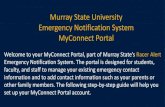 Murray State University Emergency Notification System … · 2017. 10. 2. · Murray State University Emergency Notification System MyConnect Portal Welcome to your MyConnect Portal,