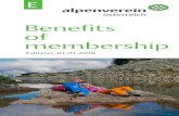 Benefits of membership - Alpenverein · Benefits of membership Well insured on the way Mountain climbing and hiking are amongst the healthiest of sports. However, they can also imply