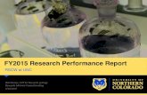 FY2015 UNC Research Performance Report · July 1, 2014 through June 30, 2015 Award Activity by Award Total Award Funding F&A Costs Awarded Total Funding Awarded $1,539,890 New Awards