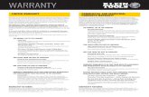 Klein Tools Warranty - HD Supply · LIMITED WARRANTY Klein Tools, Inc. warrants that the products set forth below will be free from defects in material and workmanship, under normal