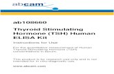 ab108660 Thyroid Stimulating Hormone TSH Human ELISA Kit ... · ab108660, Thyroid Stimulating Hormone (TSH) Human ELISA Kit is intended for the quantitative determination of thyroid