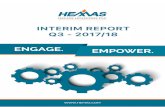 Interim Report Q3 - 2017/18 · 1 CEO’s Review Hemas Holdings PLC (HHL) and its subsidiaries reported a consolidated revenue of Rs.35.6Bn; a year-on-year (YoY) growth of 11.4% and