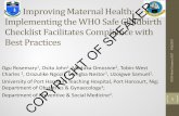 Surgery & Universal Health Coverage: Implementing the WHO ... · Improving Maternal Health: Implementing the WHO Safe Childbirth Checklist Facilitates Compliance with Best Practices