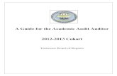 Academic Auditor Guide 2012-2013 · of Regents (TBR) system. The 2012-2013 academic year marks the ninth cycle of the Academic Audit initiative in the TBR. Since its inception during