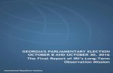 GEORGIA'S PARLIAMENTARY ELECTION OCTOBER 8 AND … · Georgia has made significant strides toward democracy and Euro-Atlantic integration in recent years, epitomized by the successful