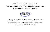 The Academy of Veterinary Technicians in Clinical Practice · Veterinary Technicians in Clinical Practice Application Packet, Part 2 ... Accurate and consistent evaluation and modification