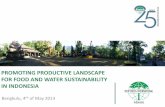 PROMOTING PRODUCTIVE LANDSCAPE FOR FOOD AND WATER ... · change will present new opportunities and challenges at landscape scales 8. The capacity of institutions operating within