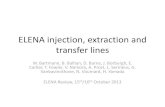 ELENA injection, extraction and transfer lines · Assuming the nominal operation of 4 bunches at extraction. Beam parameters Unit Injection Extraction Ekin MeV 5.3 0.1 β rel 0.1064