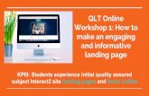 QLT Online Workshop 1: How to make an engaging and ...qltonline.csu.domains/wp-content/uploads/2016/05/... · Intro to subject focus Coordinator name, picture, bio and email. Type