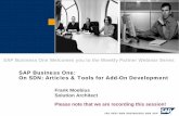 SAP Business One: On SDN: Articles & Tools for Add-On ... · ©SAP AG 2006, On SDN: Articles + Tools for Add-On Development / Frank Möbius / 14  B1DE-based Add-On