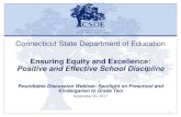 Connecticut State Department of Education...3. Overview of the Law Concerning Suspensions and Expulsions of Students in Preschool and Kindergarten to Grade 2 a. Review of Commissioner’s