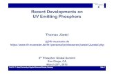 Recent Developments on UV Emitting Phosphors · 1. Application Areas of UV Radiation Photochemistry – Electrocyclic reactions [2 2] l dditi ibl f DNA d di i f ti 1. Application