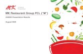 MK Restaurant Group PCL (“M”)m.listedcompany.com/misc/presentations/20200811-m... · MK Restaurant Group PCL (“M”) Company Presentation. 1 Agenda Company Overview 2Q2020 Key