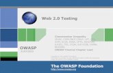 Web 2.0 Testing - OWASP · XML poisoning injection Flash Parameter Injection ... Web services routing ... •Perform an effective manual testing rather than running automated tools