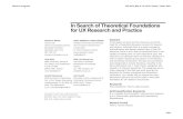 In search of theoretical foundations for UX research and ...The related research presents diverse views about the kind of theories needed in the UX field. Law and van Schaik [9] propose