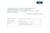 Optometric vision therapy in rehabilitation of …Optometric vision therapy in rehabilitation of cognitive dysfunctions caused by traumatic brain injury Evidence-based review Business