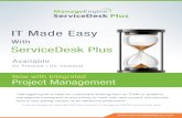 ManageEngine ServiceDesk Plus IT Made Easy With ...€¦ · ServiceDesk Plus IT Made Easy With ServiceDesk Plus Available On Premise I On-Demand Now with Integrated Project Management