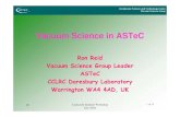 Vacuum Science in ASTeC - Lancaster University · 2004. 8. 10. · Vacuum Science in ASTeC • NEG Coatings • Collaboration with Manchester Metropolitan University • Influence