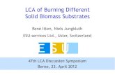 LCA of Burning Different Solid Biomass Substratesesu-services.ch/fileadmin/download/Itten-2012-DF47... · Pellet production Combustion Pellets Heat Ash Ash disposal Coffee Grounds