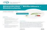 nd Biopesticides – Biofertilisers – Biostimulants...microbial biopesticides. He has a background in entomology and molecular biology and is currently completing a part-time PhD