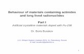 Behaviour of materials containing actinides and …indico.ictp.it/event/7633/session/2/contribution/16/...1.93 PuO 2 Burakov B.E. and Yagovkina M.A., A study of accelerated radiation