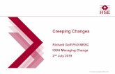 Creeping Changes - IOSH · 2019. 7. 9. · •Management commitment –Mindful leadership/leadership style –Deference to expertise during emergencies –Constant unease/preoccupation