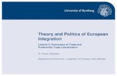 Theory and Politics of European Integration€¦ · Preliminaries II: import demand curve • Open-economy supply and demand diagram: essential for studying European economic integration.