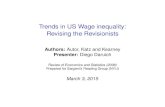 Trends in US Wage inequality: Revising the Revisionists · Basic Trends: I "Overall wage inequality: 90th pct rise by 55% more than 10th. But we see divergences when we look deeper.