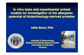 In vitro tests and experimental animal models for investigation of … · In vitro tests and experimental animal models for investigation of the allergenic potential of biotechnologypotential