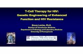 T-Cell Therapy for HIV: Genetic Engineering of Enhanced ... · Sangamo ZFN (HIV) Ad5/35 zinc finger nuclease 12 74.4 12 CD4z CAR (HIV) includes CG trials Retroviral CAR 44 783.6 44