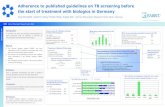 Adherence to published guidelines on TB screening before the … · 2019. 6. 17. · • Intradermal TB test (Mendel -Mantoux) with 10 TE • Induration of ≥ 5 mm = positive Latent