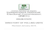 FEDERAL REPUBLIC OF NIGERIA Independent National Electoral ...€¦ · INEC Nigeria Directory of Polling Units Revised January 2015 Page ii Table of Contents Pages Disclaimer