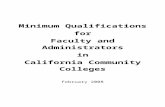 Minimum Qualifications for Faculty and Administrators in ...€¦  · Web view(a) Until July 1, 1995, the minimum qualifications for service as a community college faculty member